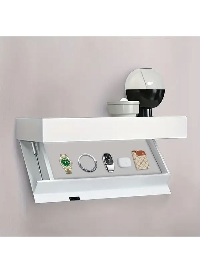 Black Wall Mounted Jewelry Storage Box Set With Secret Space For Watches Wallets - Image 1